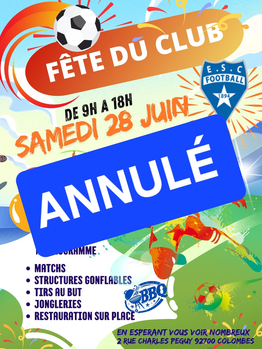 Annulation fete du club